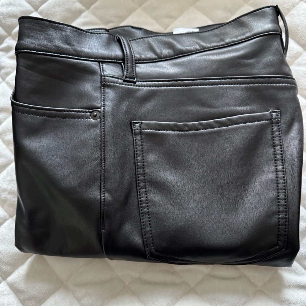 Black Leather Pants - Banana Republic